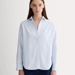 Everlane Must-Have Light Blue and White Striped Button-Up Shirt